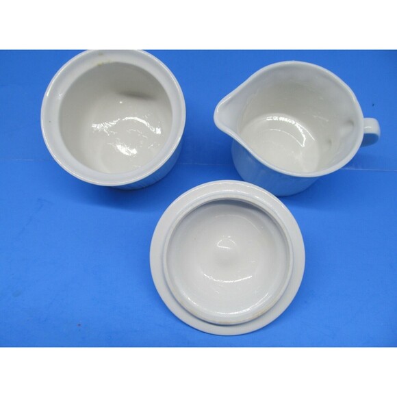 Santa Clara Alegre Arita White Ironstone Sugar Bowl And Creamer Set - Picture 4 of 6